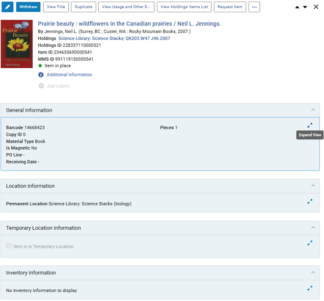 Condensed Item View